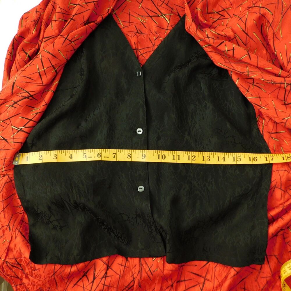 Nora Noh Vintage Silk Tunic Top Red Dolman Sleeve Flowing Size 4 Loose Fit MINT! - Picture 9 of 15